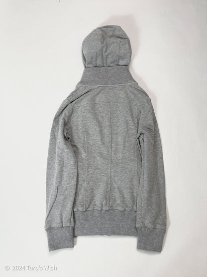 tactical grey zip up hoodie, japanese label