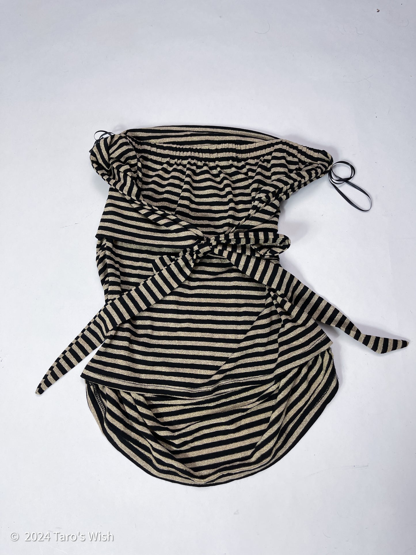 stripe tie up bustier top, italian label