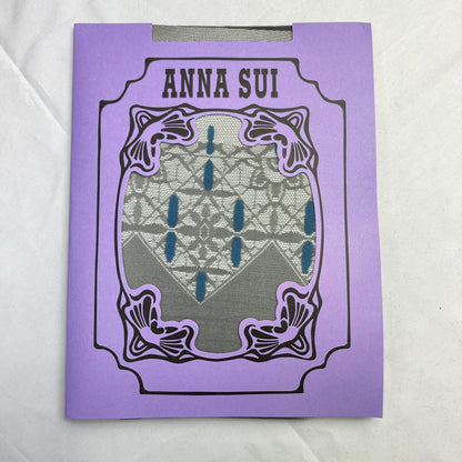Anna Sui Futuristic Lace Flocking Tights in Grey and Blue